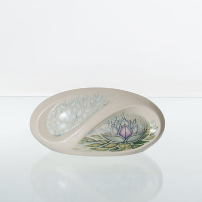 Pulvis Art Urns Exclusive Urn Hand Decorated Eternity Keepsake "Lotus" - Ceramic Keepsake Urn