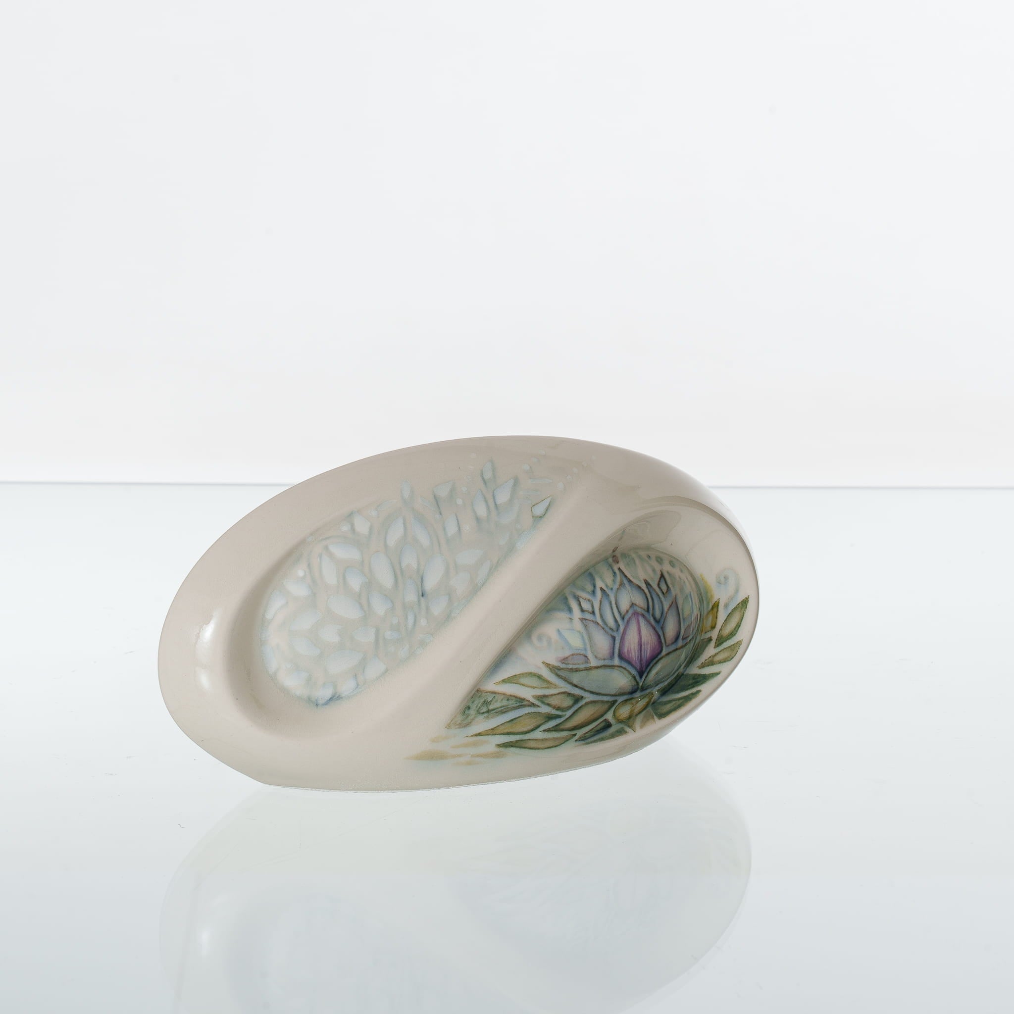 Pulvis Art Urns Exclusive Urn Hand Decorated Eternity Keepsake "Lotus" - Ceramic Keepsake Urn