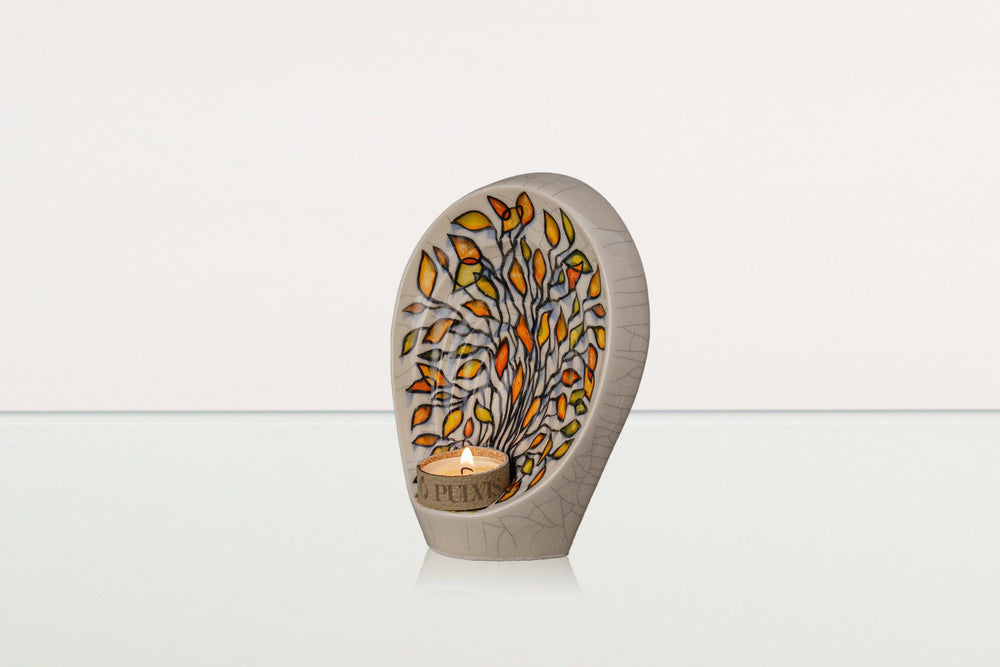 Pulvis Art Urns Exclusive Urn Hand Decorated Keepsake "Guardian - Autumn" - Ceramic Keepsake Urn