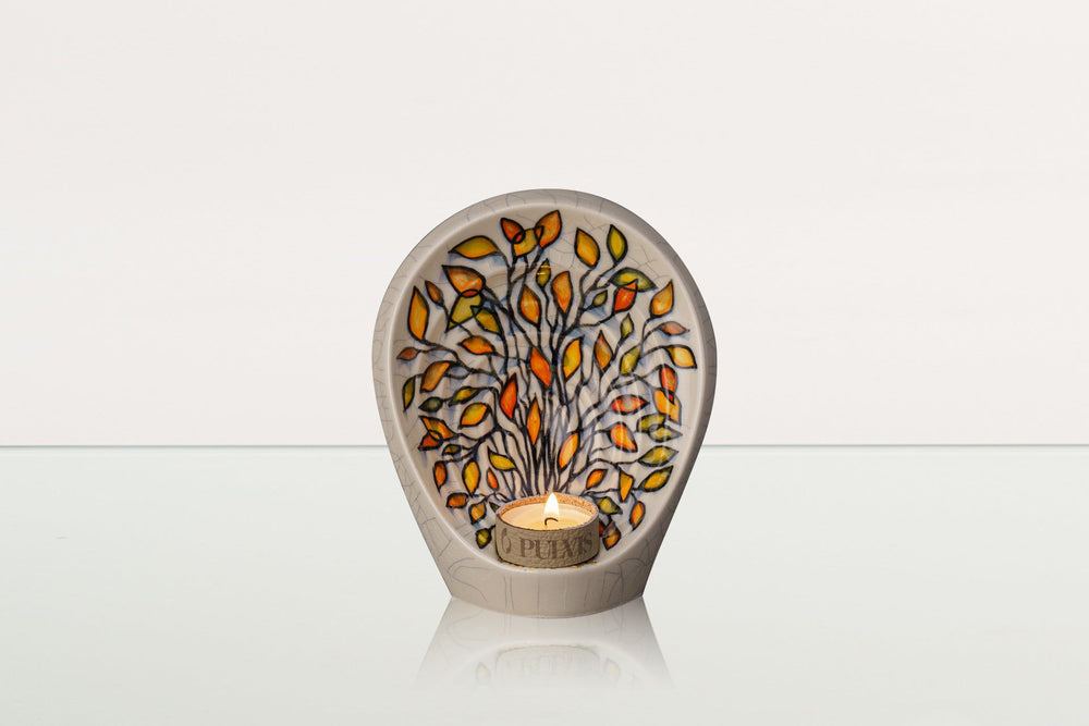 Pulvis Art Urns Exclusive Urn Hand Decorated Keepsake "Guardian - Autumn" - Ceramic Keepsake Urn