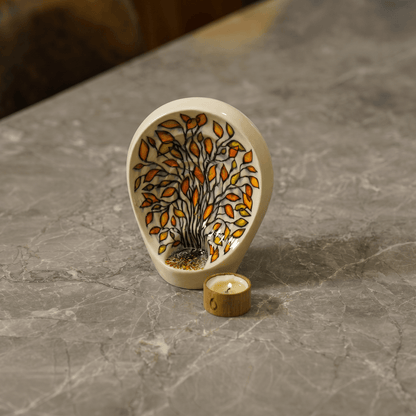 Pulvis Art Urns Exclusive Urn Hand Decorated Keepsake "Guardian - Autumn" - Ceramic Keepsake Urn