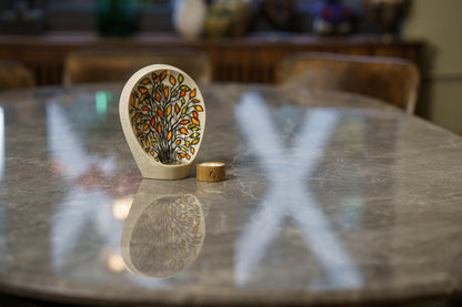 Hand Decorated Keepsake "Guardian - Autumn" - Ceramic Keepsake Urn - Pulvis Art Urns