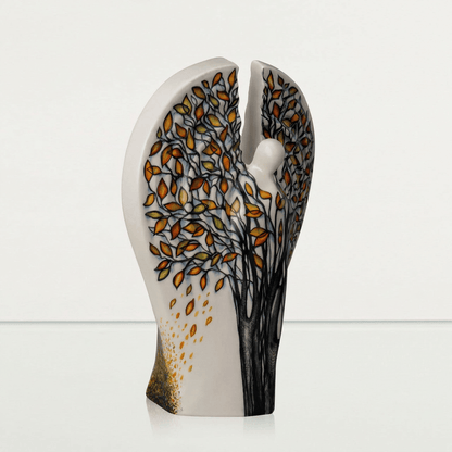Pulvis Art Urns Adult Size Urn Guardian Handmade Cremation Urn for Ashes - Large Decorated Urn "Autumn"