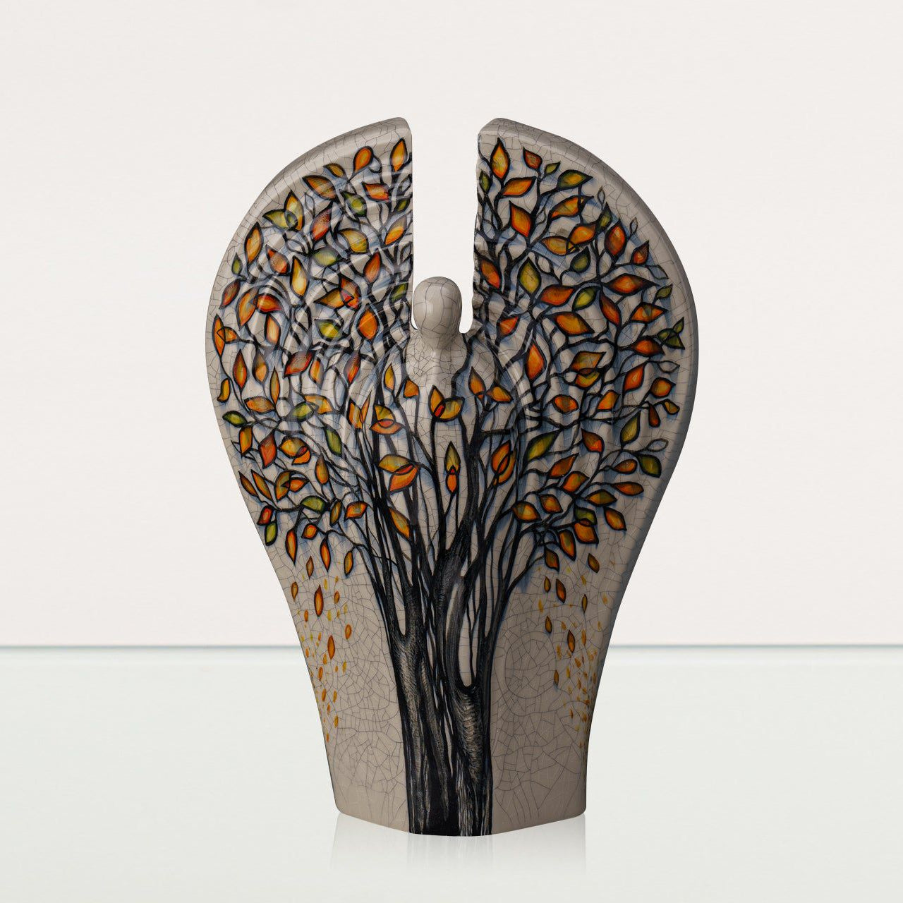 Hand Decorated Urn for Ashes "Guardian - Autumn" - Large Urn | Ceramic - Pulvis Art Urns