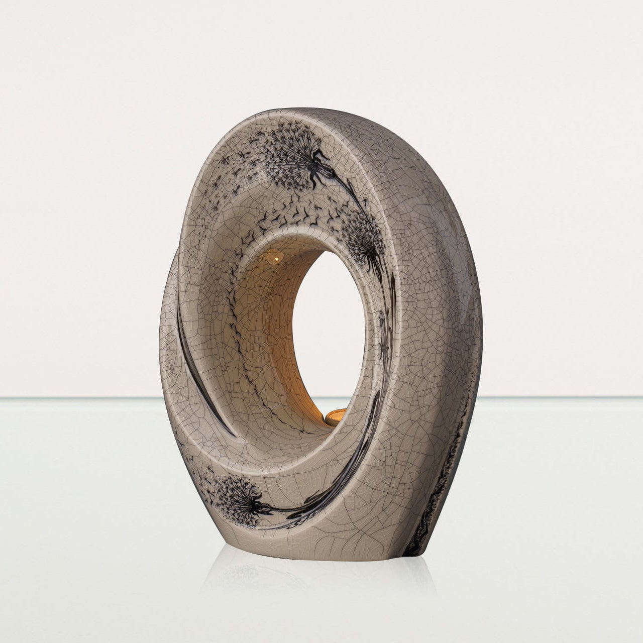 Hand Decorated Urn "The Passage - Birds" - Large | Ceramic Urn - Pulvis Art Urns