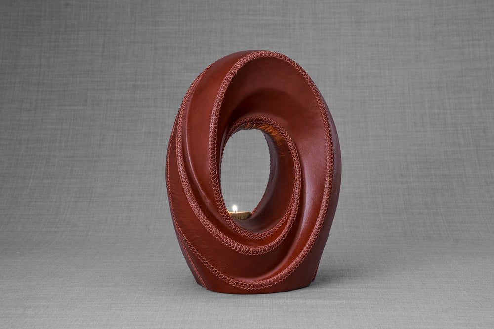 Pulvis Art Urns Exclusive Urn Handmade Cremation Urn for Ashes "The Passage" - Genuine Leather