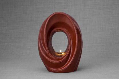 Handmade Cremation Urn for Ashes "The Passage" - Genuine Leather - Pulvis Art Urns