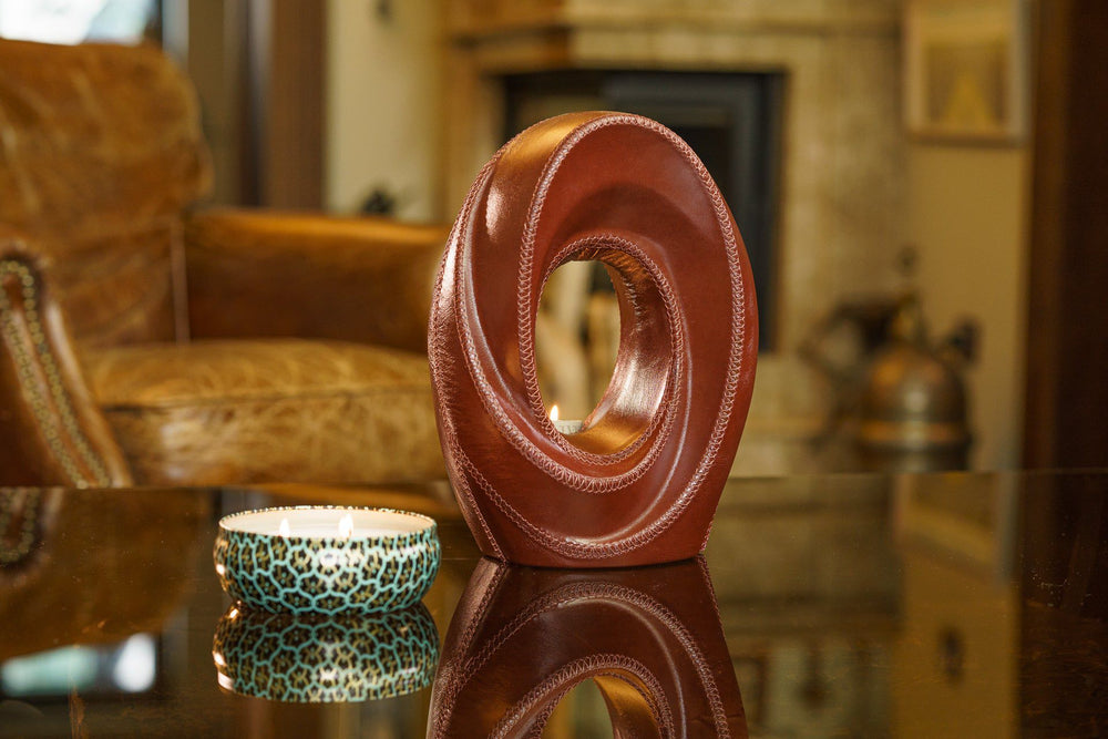 Pulvis Art Urns Exclusive Urn Handmade Cremation Urn for Ashes "The Passage" - Genuine Leather
