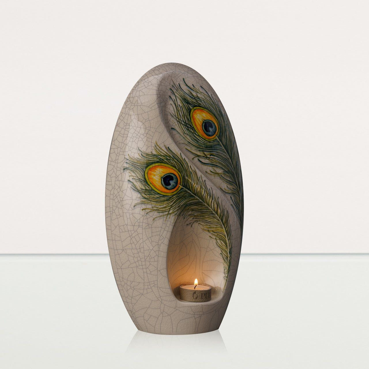 Handmade Decorated Eternity Urn "Feathers" - Large | Ceramic Urn - Pulvis Art Urns