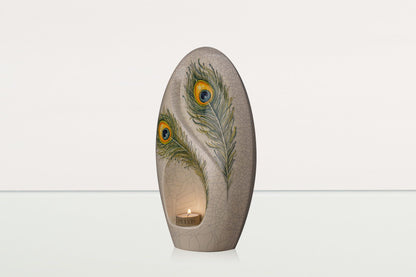 Handmade Decorated Eternity Urn "Feathers" - Large | Ceramic Urn - Pulvis Art Urns