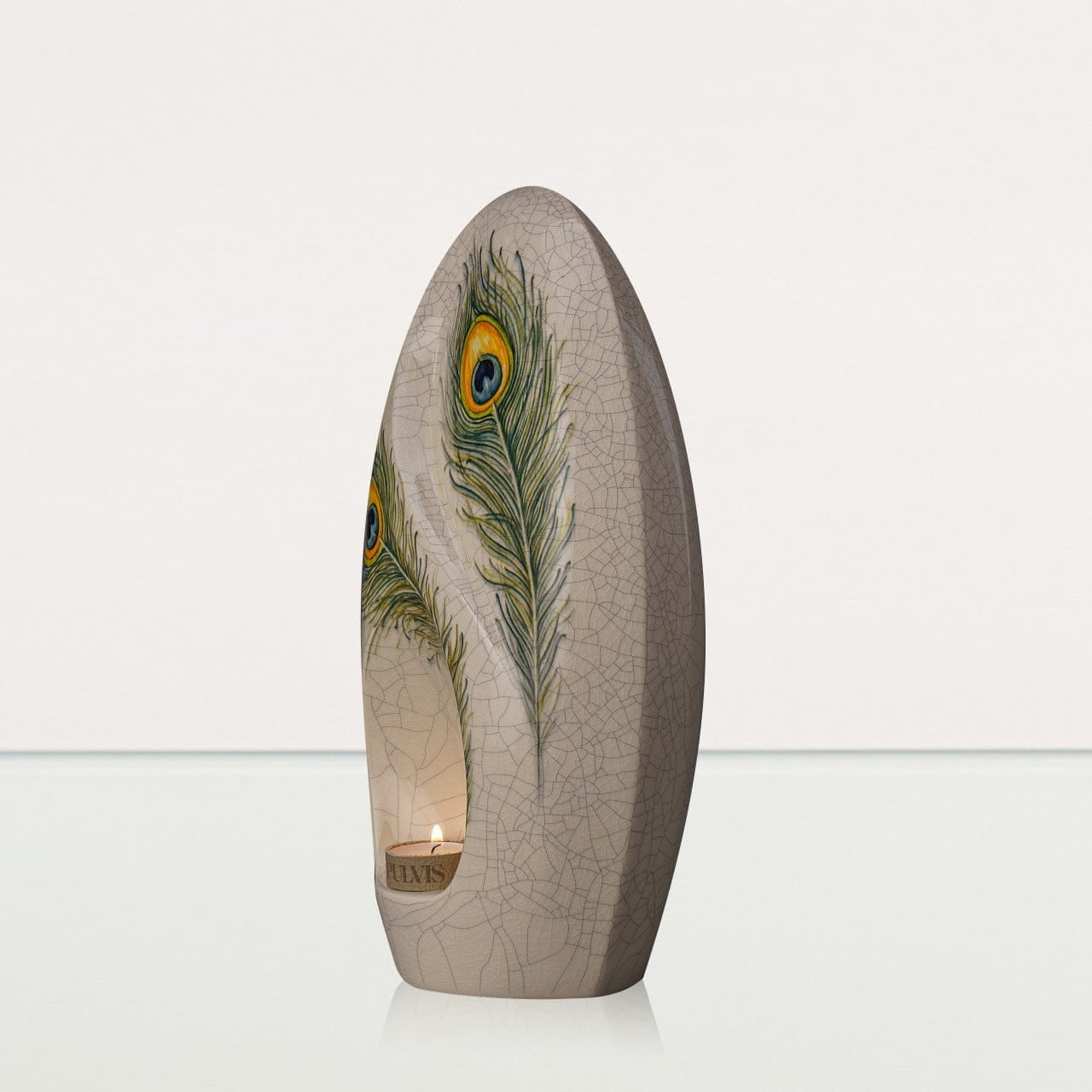 Handmade Decorated Eternity Urn "Feathers" - Large | Ceramic Urn - Pulvis Art Urns