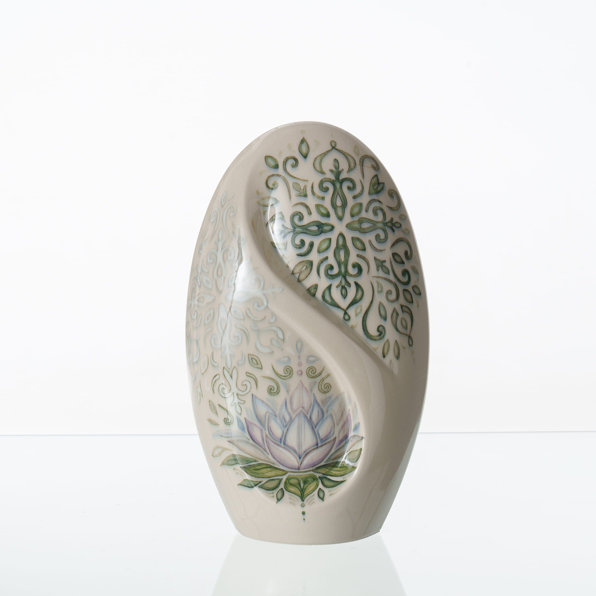 Pulvis Art Urns Exclusive Urn Handmade Decorated Eternity Urn "Lotus" - Large | Ceramic Urn