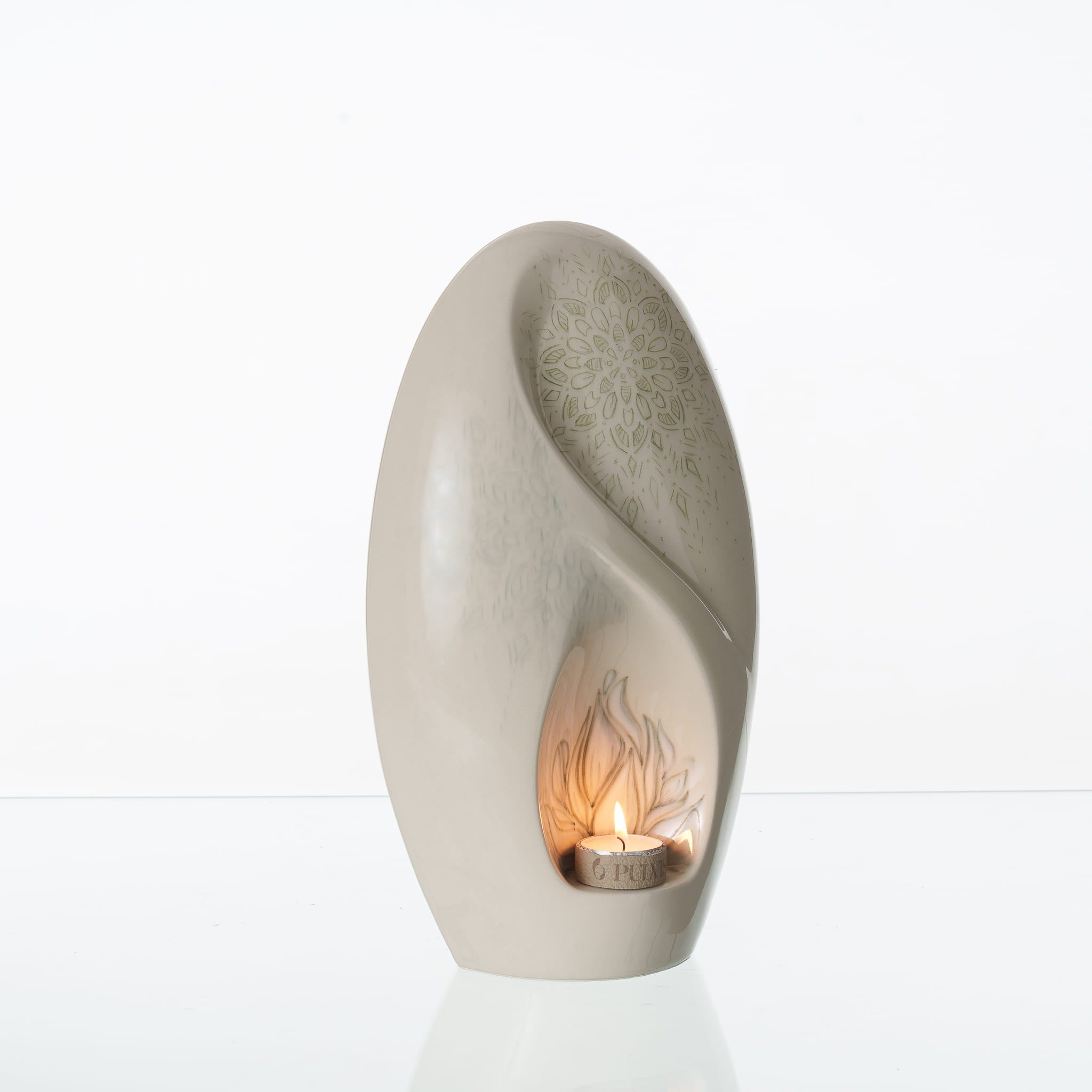 Pulvis Art Urns Exclusive Urn Handmade Decorated Eternity Urn "Lotus" - Large | Ceramic Urn