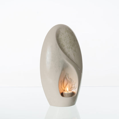 Pulvis Art Urns Exclusive Urn Handmade Decorated Eternity Urn "Lotus" - Large | Ceramic Urn