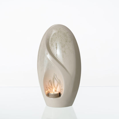 Pulvis Art Urns Exclusive Urn Handmade Decorated Eternity Urn "Lotus" - Large | Ceramic Urn