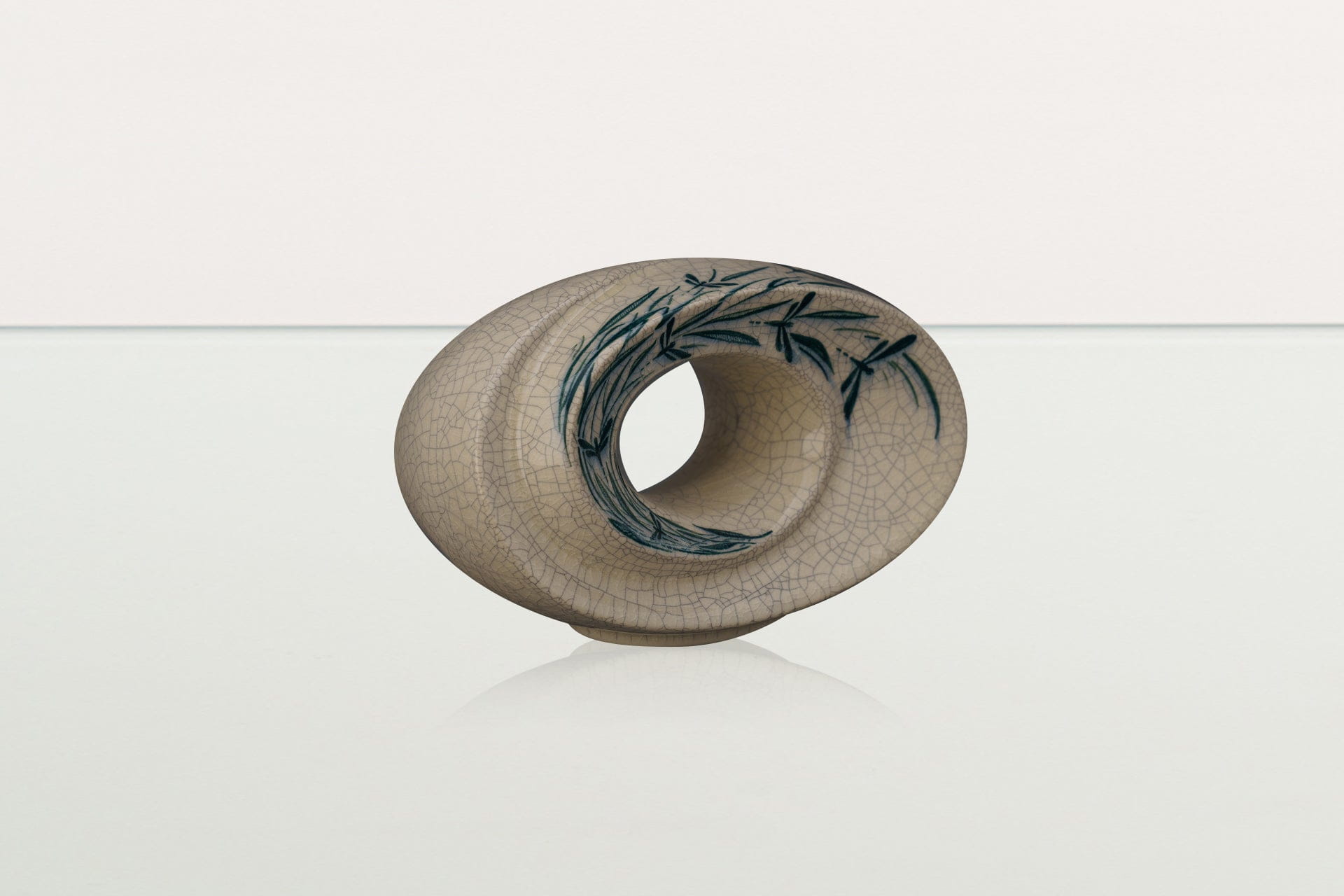 Handmade Decorated Keepsake "The Passage - Dragonflies" - Ceramic - Pulvis Art Urns