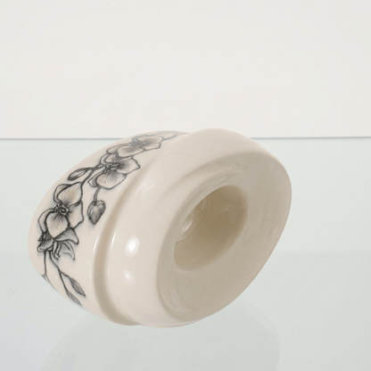 Handmade Decorated Keepsake "The Passage - Orchids" | Ceramic - Pulvis Art Urns