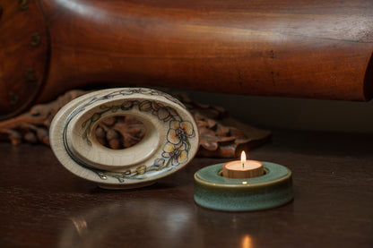 Handmade Decorated Keepsake "The Passage - Orchids" | Ceramic - Pulvis Art Urns