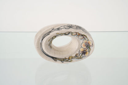 Handmade Decorated Keepsake "The Passage - Orchids" | Ceramic - Pulvis Art Urns