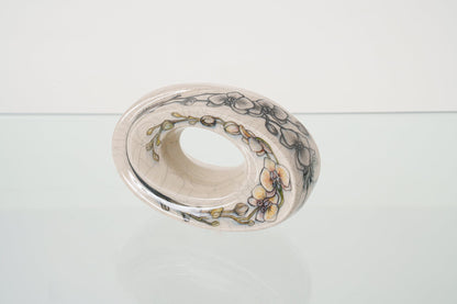 Handmade Decorated Keepsake "The Passage - Orchids" | Ceramic - Pulvis Art Urns