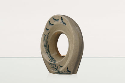 Handmade Decorated Urn "The Passage - Dragonflies" - Large | Ceramic Urn - Pulvis Art Urns