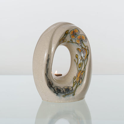 Pulvis Art Urns Exclusive Urn Handmade Decorated Urn "The Passage - Orchids" - Medium | Ceramic