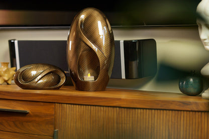 HydroGraphics Urn "Eternity - Carbon" - Keepsake | Ceramic | Hydro Dipping - Pulvis Art Urns