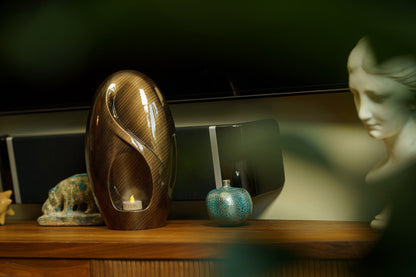 HydroGraphics Urn "Eternity - Carbon" - Large | Ceramic | Hydro Dipping - Pulvis Art Urns