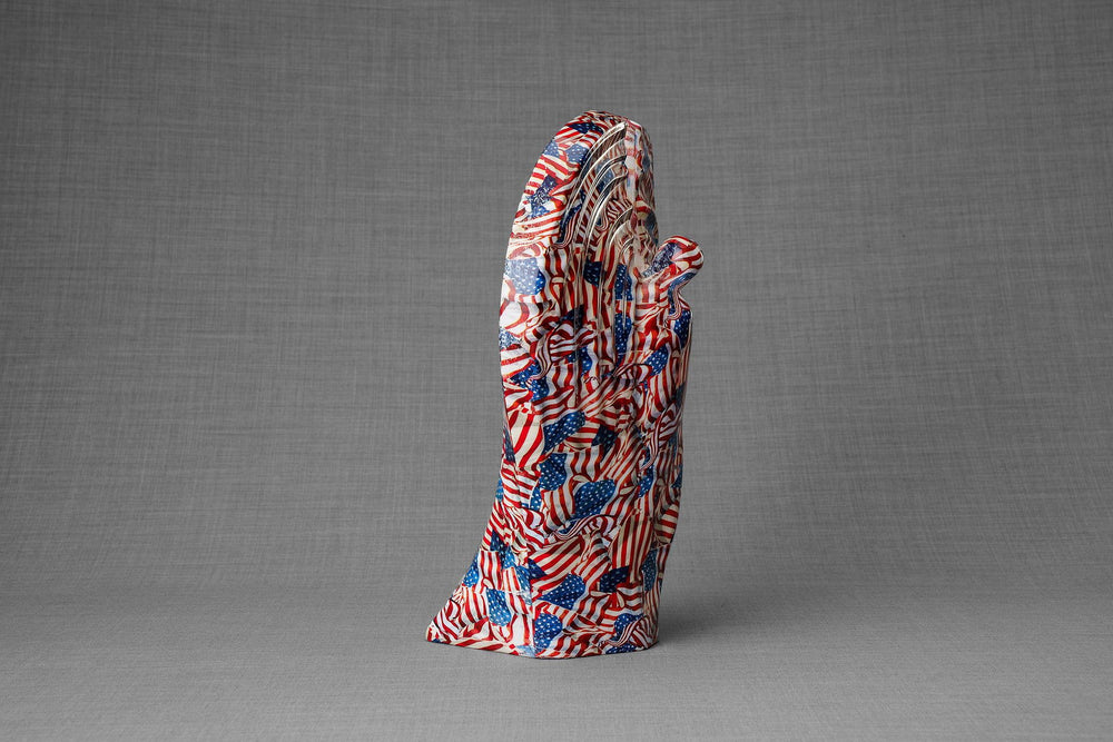Pulvis Art Urns Exclusive Urn HydroGraphics Urn "Guardian - America" - Large | Ceramic | Hydro Dipping