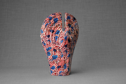 HydroGraphics Urn "Guardian - America" - Large | Ceramic | Hydro Dipping - Pulvis Art Urns