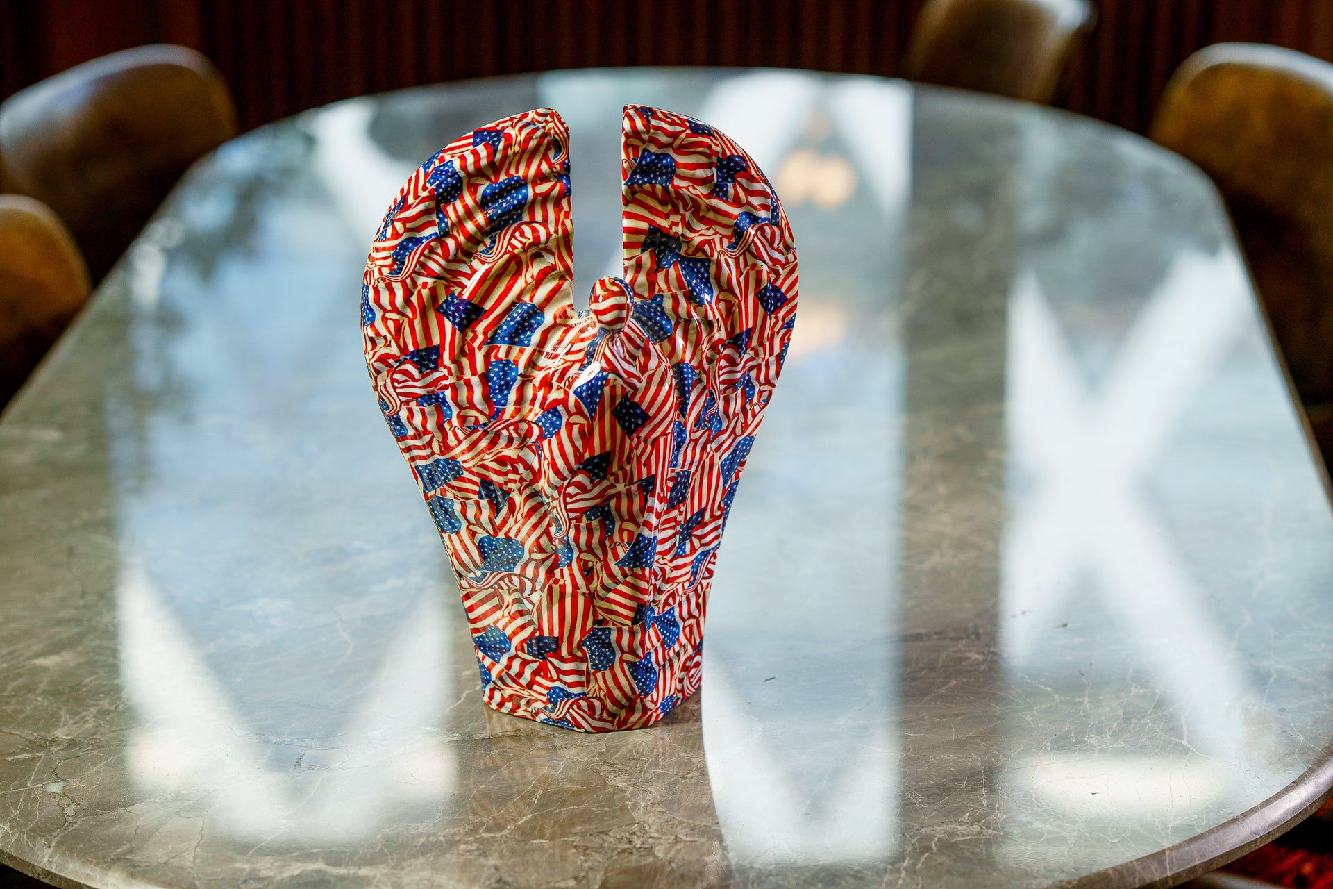 HydroGraphics Urn "Guardian - America" - Large | Ceramic | Hydro Dipping - Pulvis Art Urns