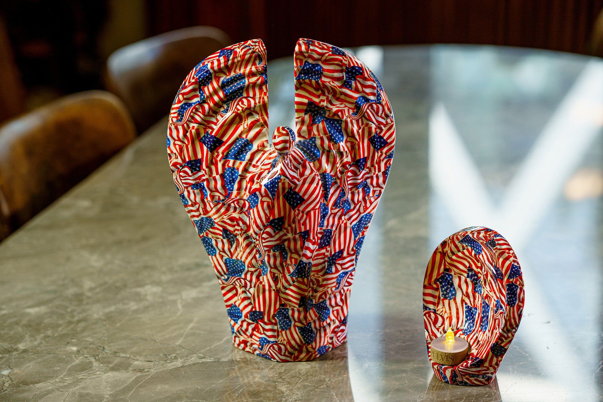 HydroGraphics Urn "Guardian - America" - Large | Ceramic | Hydro Dipping - Pulvis Art Urns