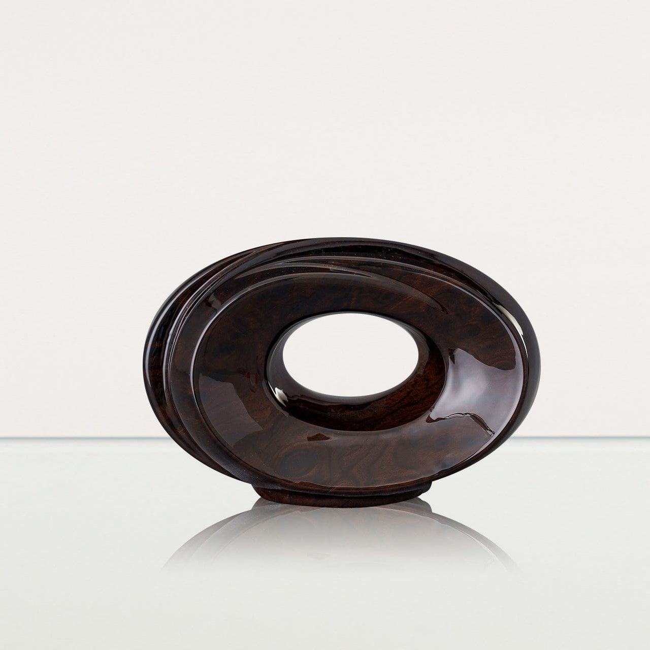 HydroGraphics Urn "The Passage - Mahagony" - Keepsake | Ceramic | Hydro Dipping - Pulvis Art Urns