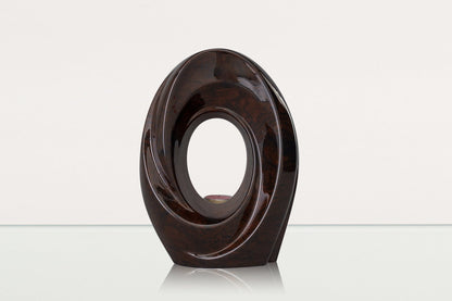 HydroGraphics Urn "The Passage - Mahagony" - Large | Ceramic | Hydro Dipping - Pulvis Art Urns