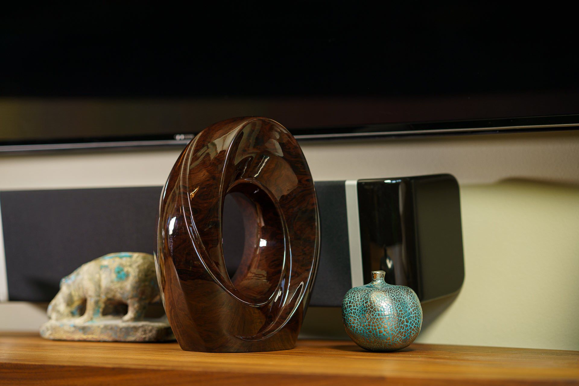 HydroGraphics Urn "The Passage - Mahagony" - Large | Ceramic | Hydro Dipping - Pulvis Art Urns