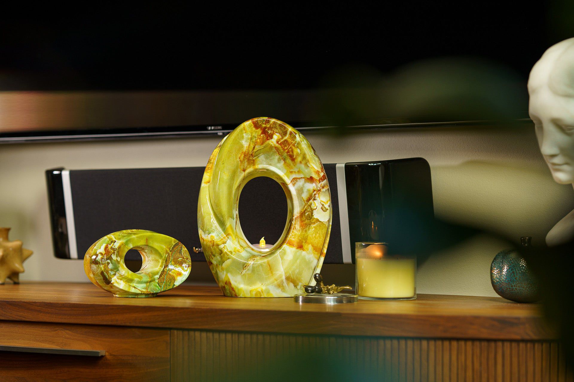 HydroGraphics Urn "The Passage - Onyx" - Large | Ceramic | Hydro Dipping - Pulvis Art Urns