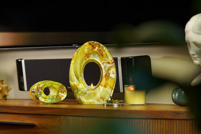 HydroGraphics Urn "The Passage - Onyx" - Large | Ceramic | Hydro Dipping - Pulvis Art Urns