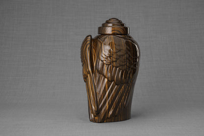 HydroGraphics Urn "Wings - Wood Stripes" - Large | Ceramic | Hydro Dipping - Pulvis Art Urns