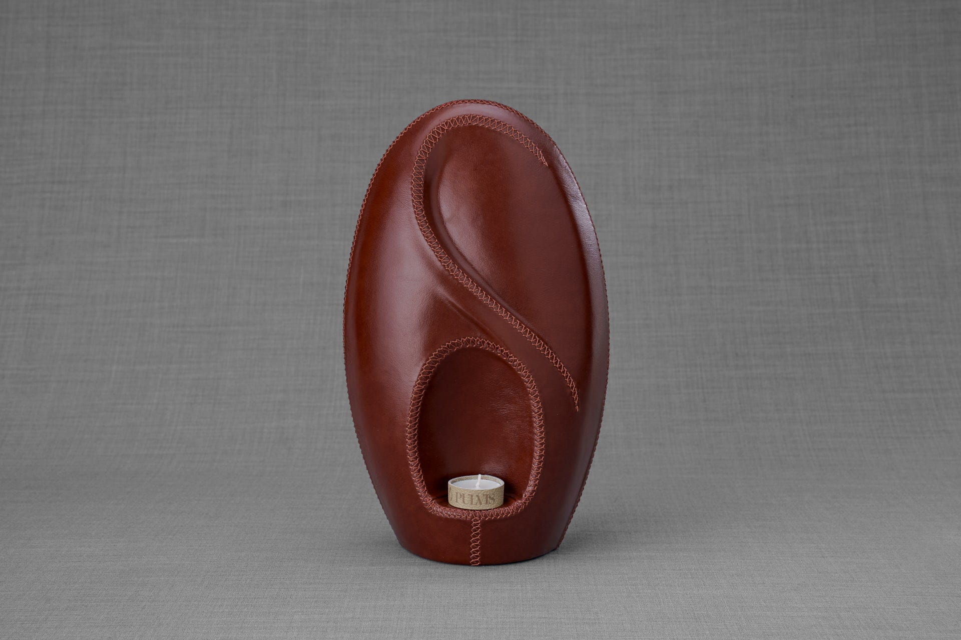 Leather Cremation Urn for Ashes "Eternity" - Genuine Leather - Pulvis Art Urns