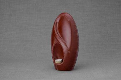 Leather Cremation Urn for Ashes "Eternity" - Genuine Leather - Pulvis Art Urns