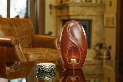 Leather Cremation Urn for Ashes "Eternity" - Genuine Leather - Pulvis Art Urns