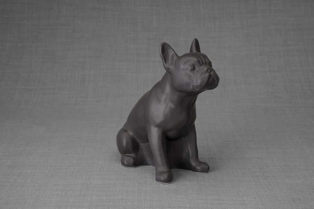 Pulvis Art Urns Grey Matte / Light "French Bulldog" Pet Memorial Bundle - 4 pcs. | Handmade