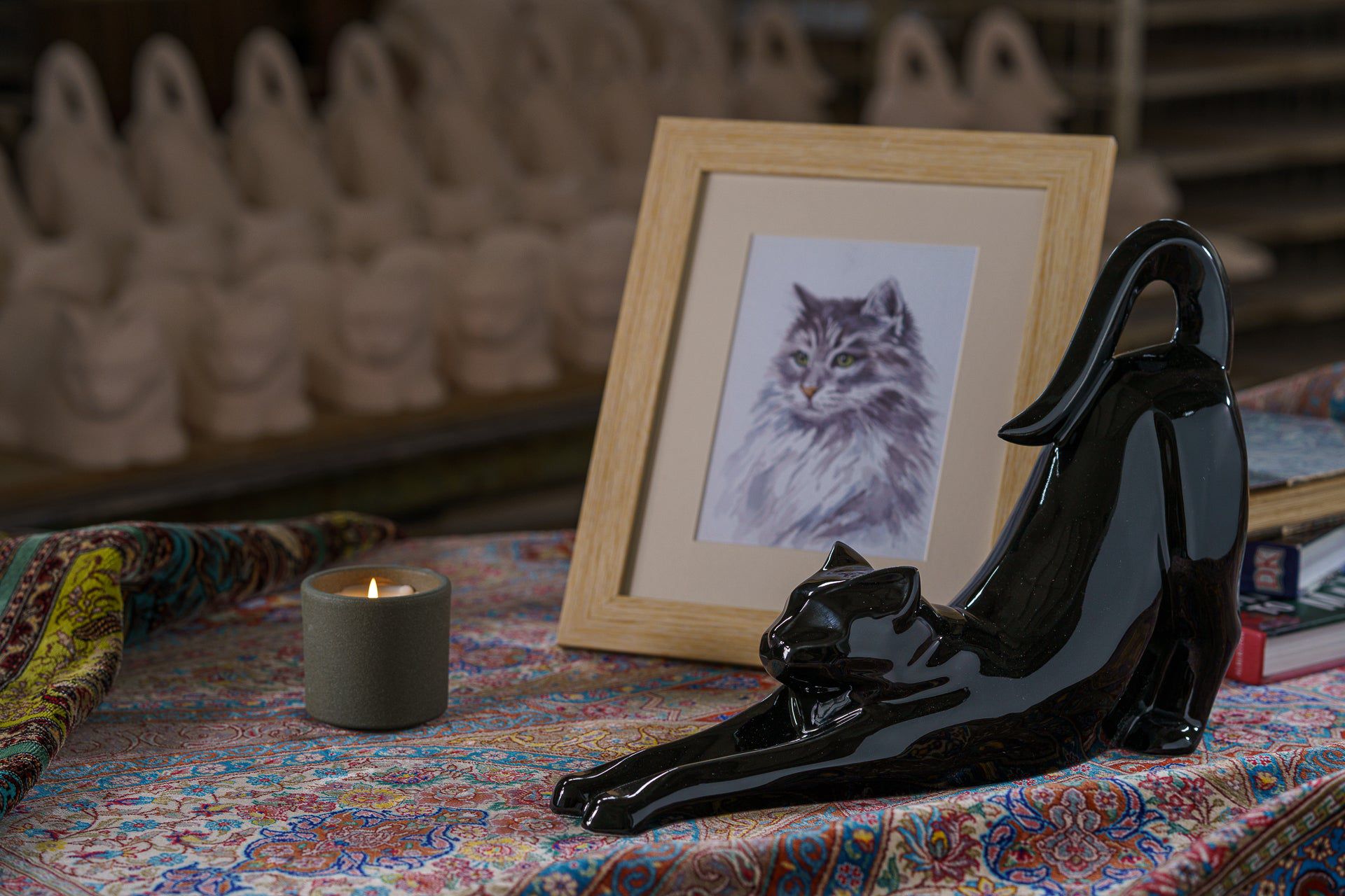 Grace Memorial Bundle - 4 Pieces - Portrait | Urn | Nameplate Holder | Scented Candle - Pulvis Art Urns