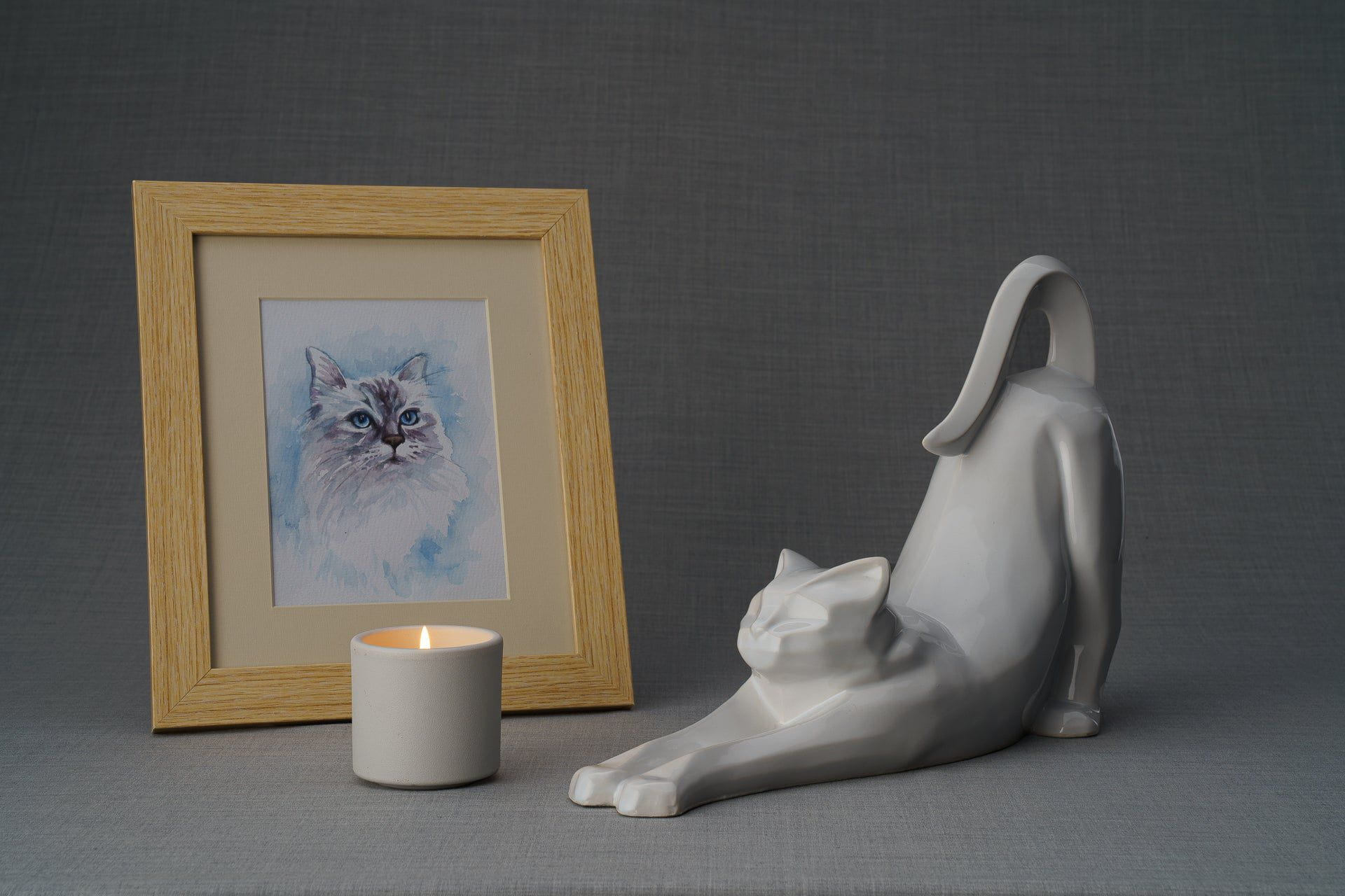 Grace Memorial Bundle - 4 Pieces - Portrait | Urn | Nameplate Holder | Scented Candle - Pulvis Art Urns