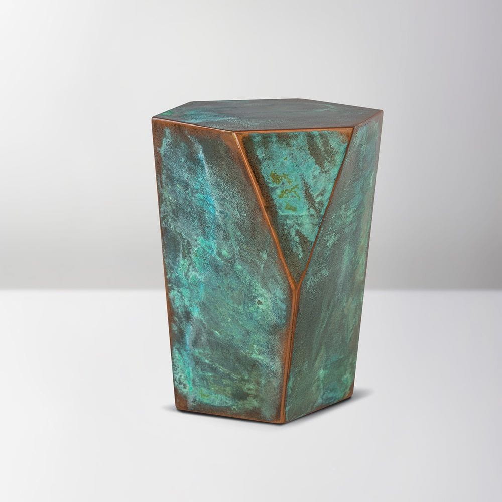 Handmade Urn "Crystal" - Stainless Steel | Emerald Green - Pulvis Art Urns