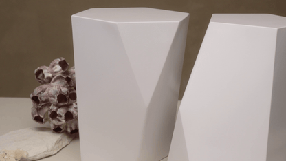 Handmade Urn "Crystal" - Stainless Steel | Matte White - Pulvis Art Urns