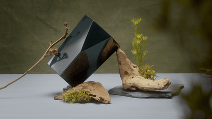 Handmade Urn "Crystal" - Stainless Steel | Pearly Green - Pulvis Art Urns