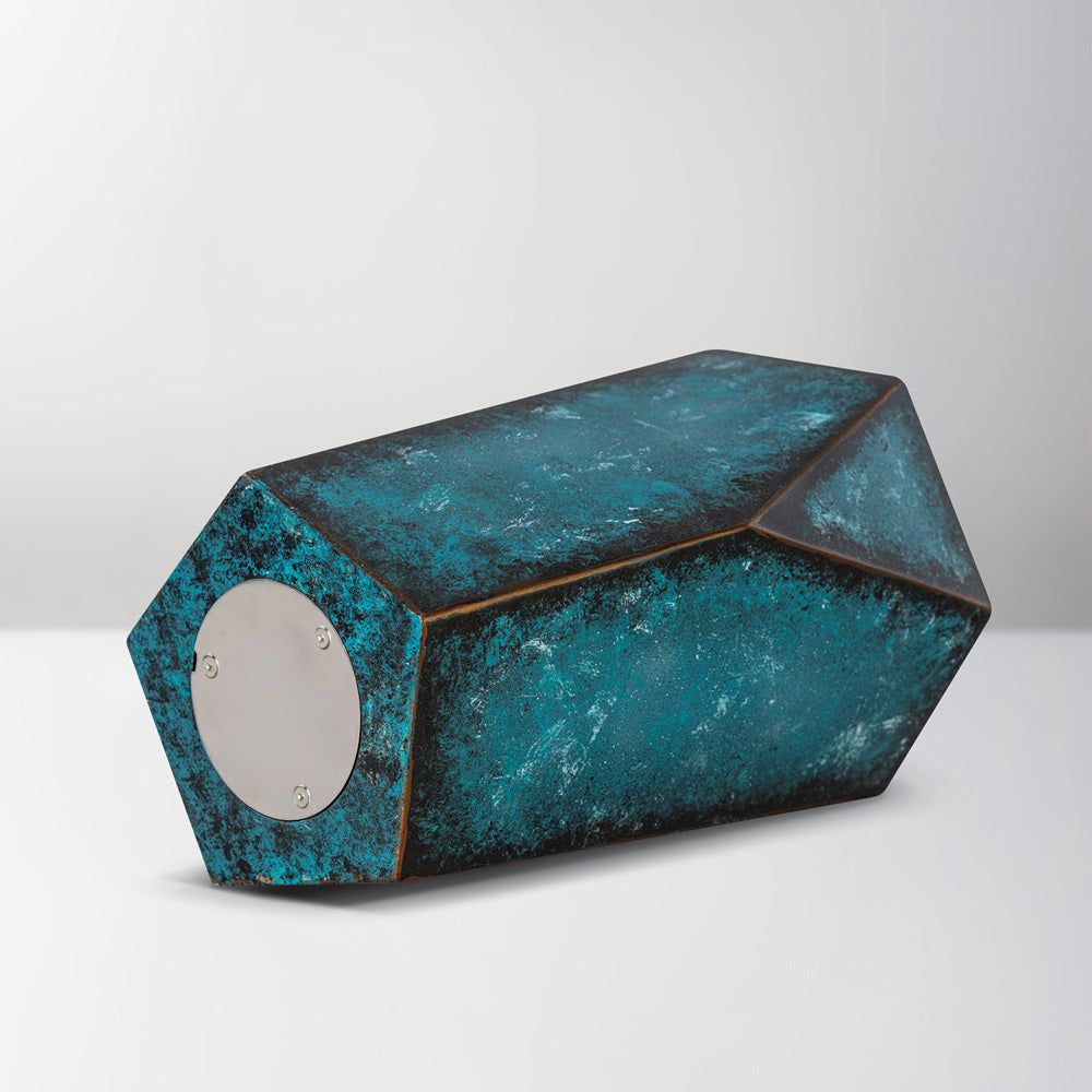 Handmade Urn "Crystal" - Stainless Steel | Turquoise - Pulvis Art Urns