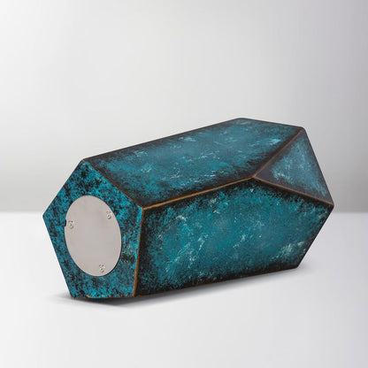 Handmade Urn "Crystal" - Stainless Steel | Turquoise - Pulvis Art Urns