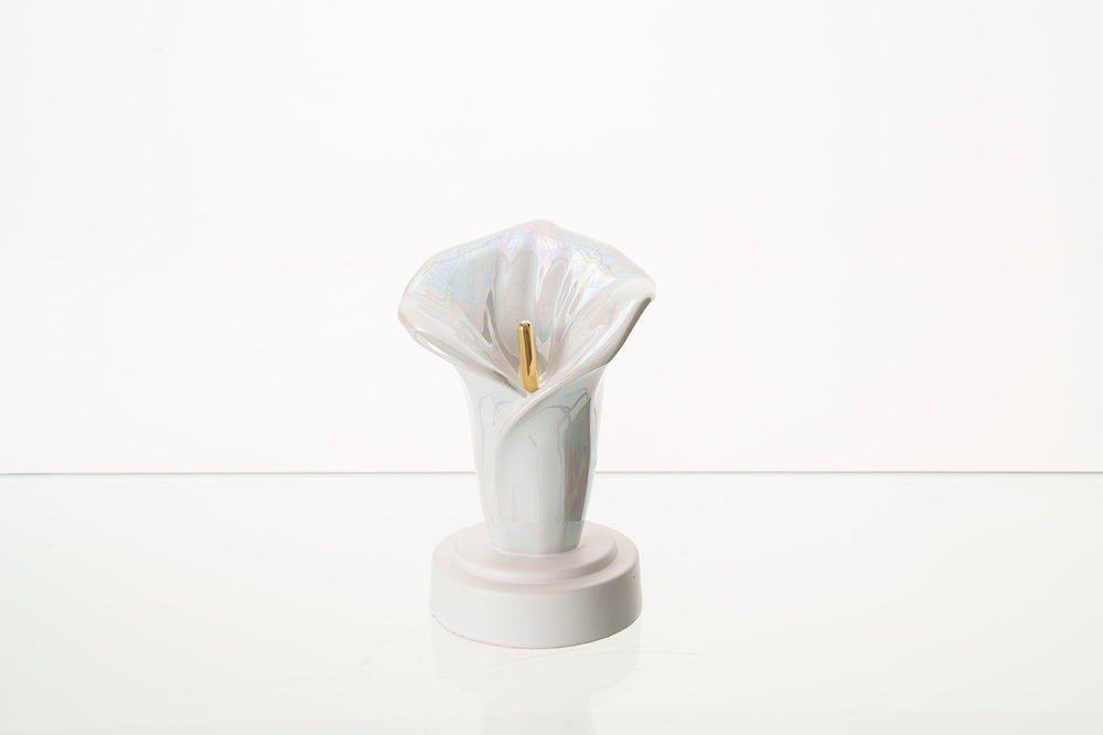 Pulvis Art Urns Keepsake Urn Calla Lily Keepsake Urn - Pearly White | Ceramic